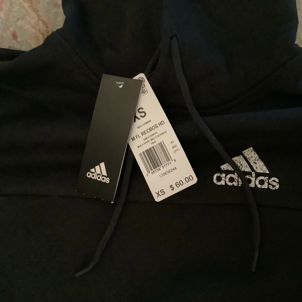 Adidas Black Sweatshirt Hoodie Sz XS - NWT